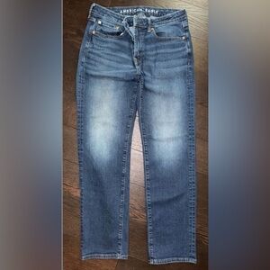 American Eagle Outfitters Dark Blue Straight Leg Jeans